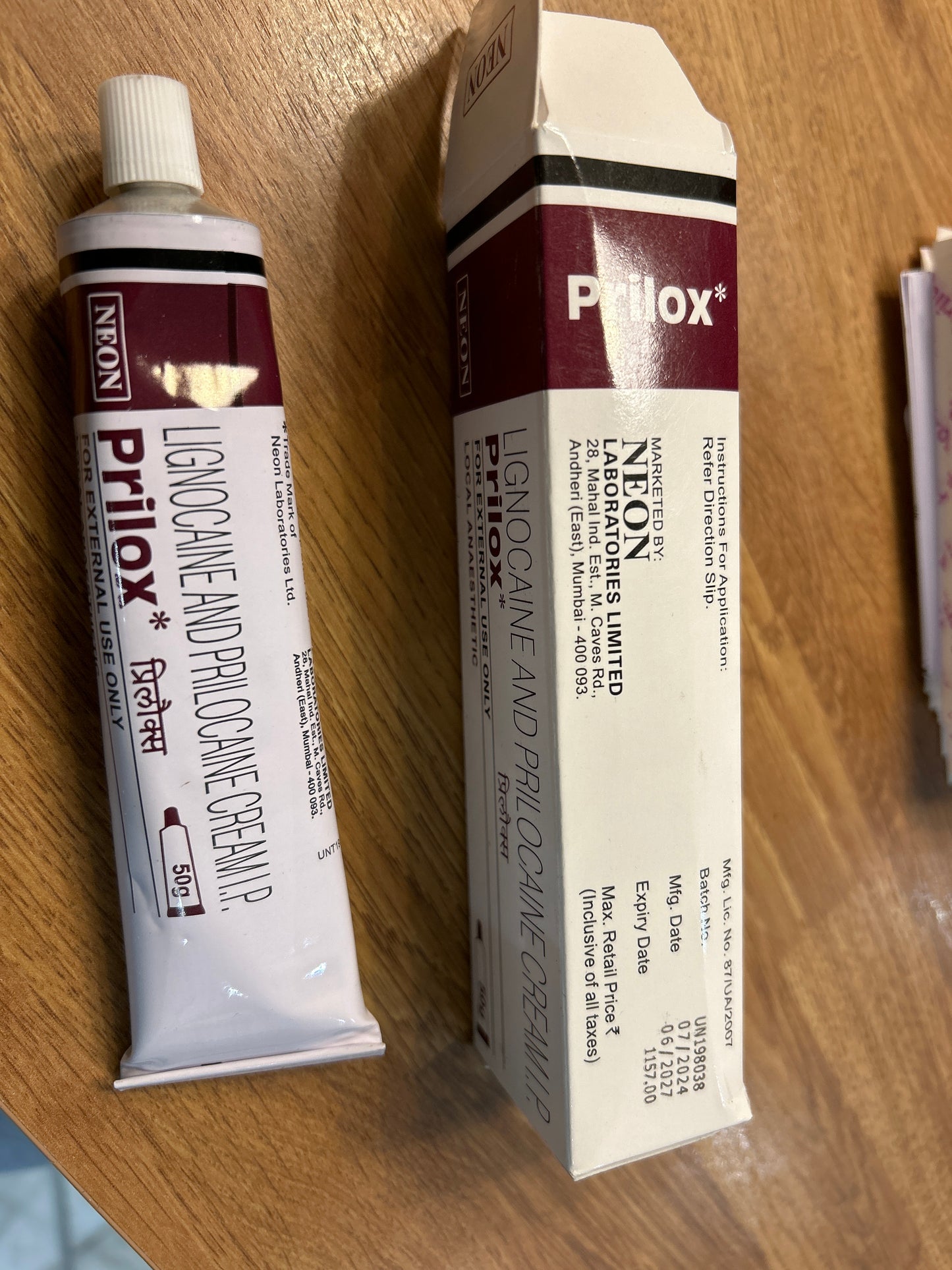 Local anaesthetic Lignocaine and Prilocaine cream I.P