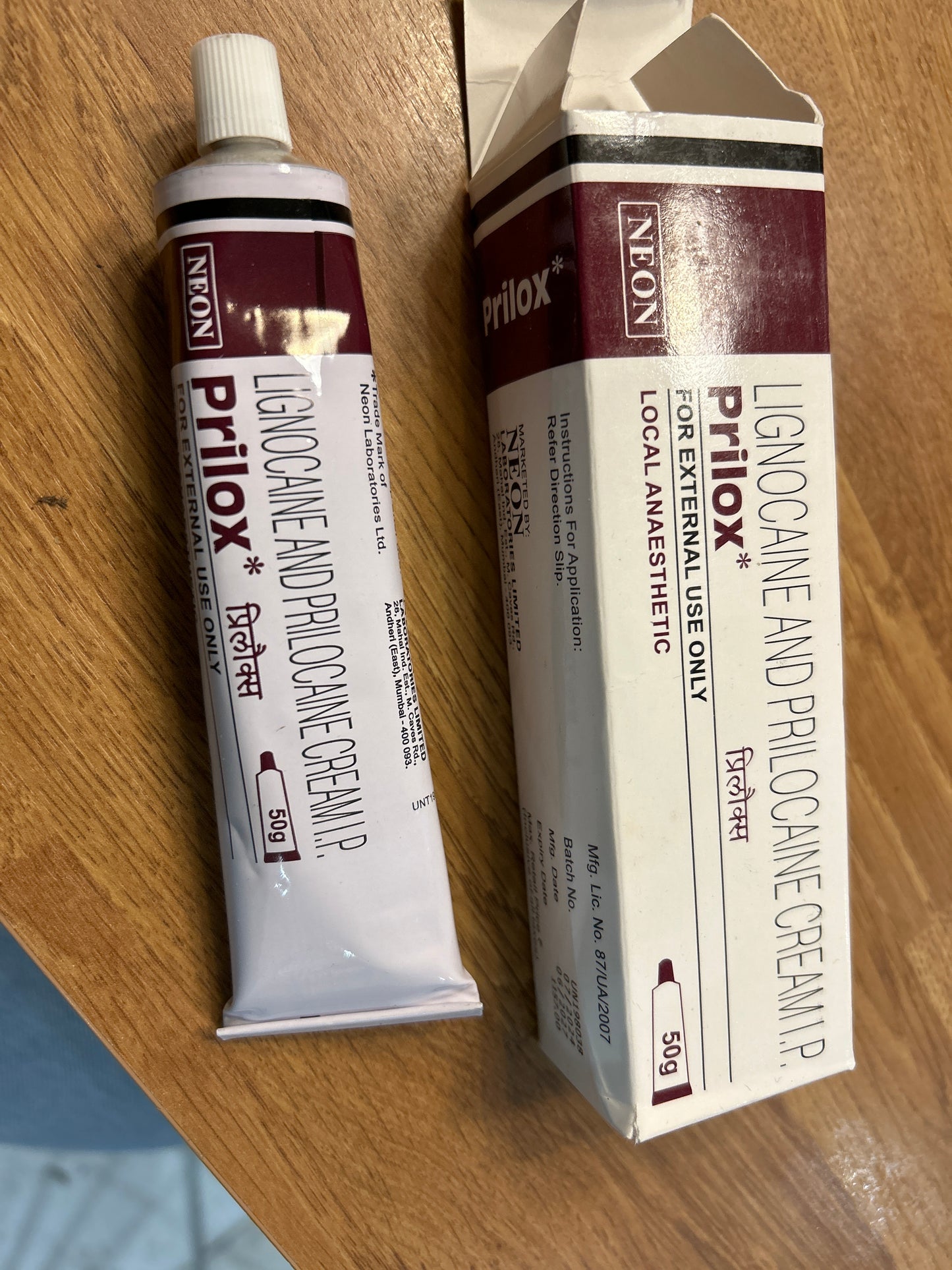 Local anaesthetic Lignocaine and Prilocaine cream I.P
