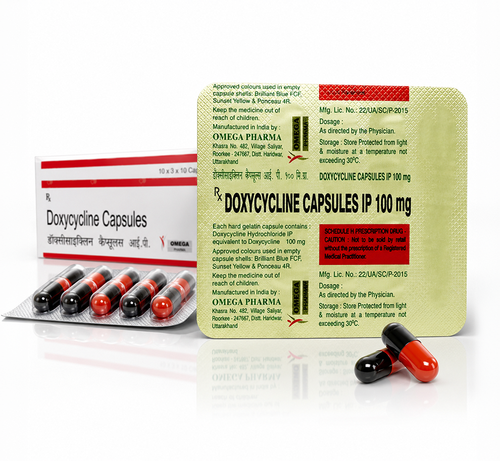 Doxycycline Capsules I.P. 100mg | Omega Pharma