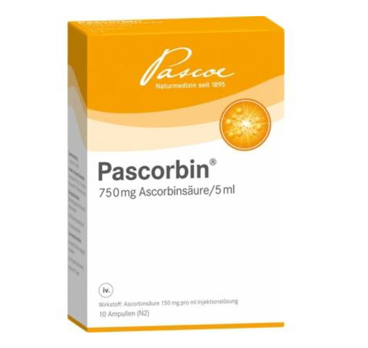 Vitamin C High Dose– Pascorbin 7.5g ascorbic acid (for intravenous use – 10 x 5ml)