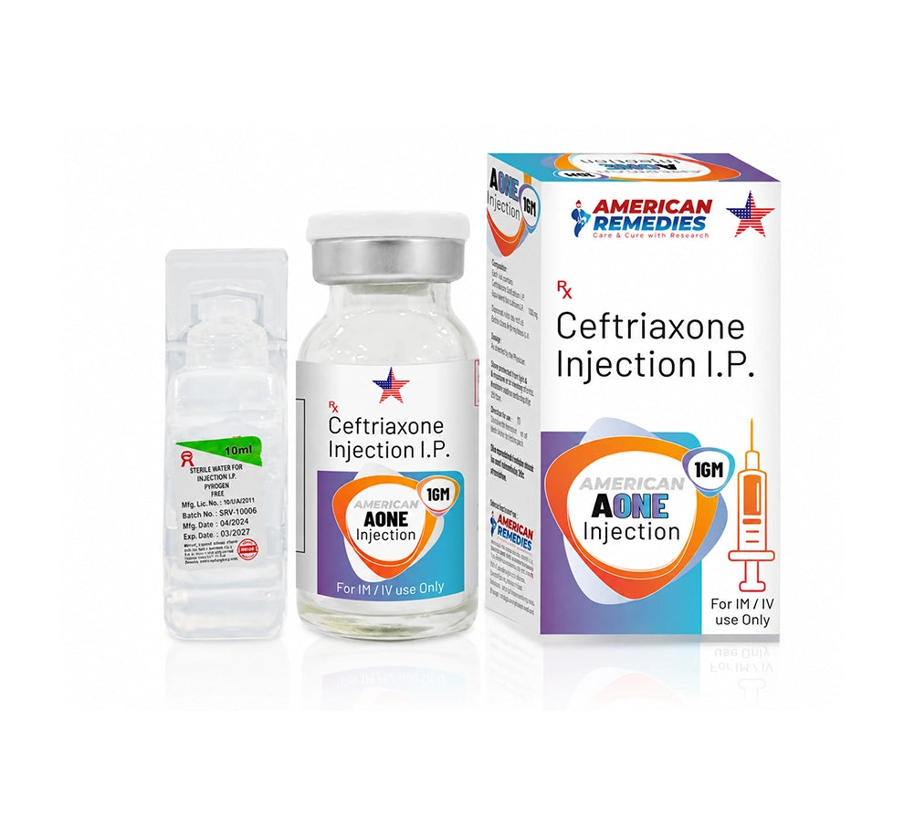 AONE Ceftriaxone Injection I.P. | 1GM Vial
