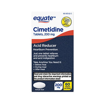 Cimetidine 200 mg Tablets Acid Reducer Equate - American