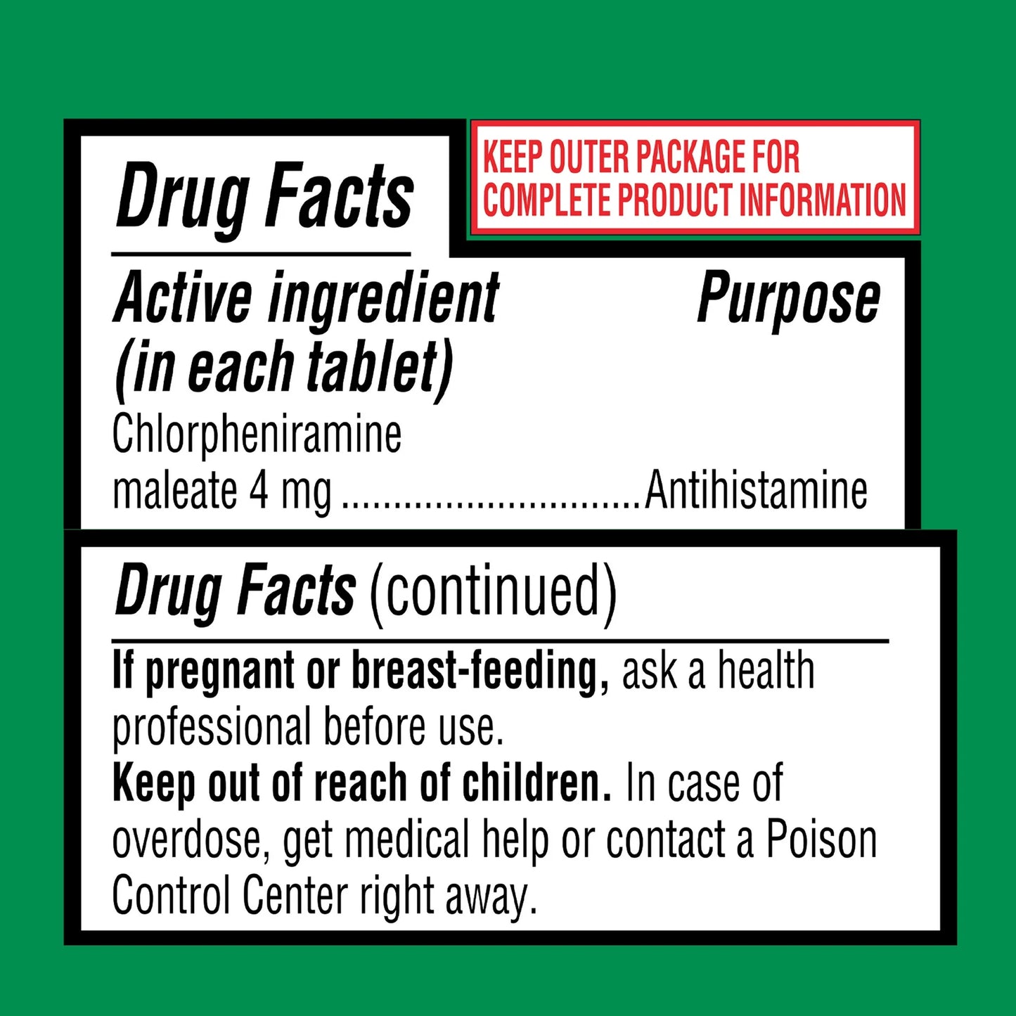 Chlorphenamine – allergy relief 4 mg (100 tablets)