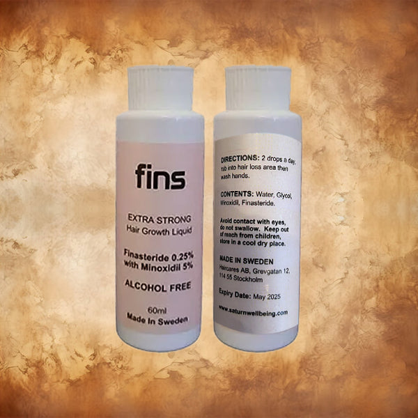 Finasteride 0.25% Minoxidil 5% Growgaine 60 ml pipettes included ALCOHOL FREE