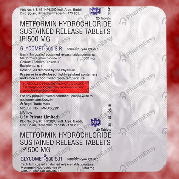 METFORMIN HYDROCHLORIDE  TABLET IP  500MG