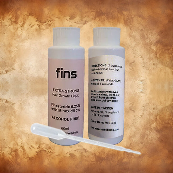 Finasteride 0.25% Minoxidil 5% Growgaine 60 ml pipettes included ALCOHOL FREE