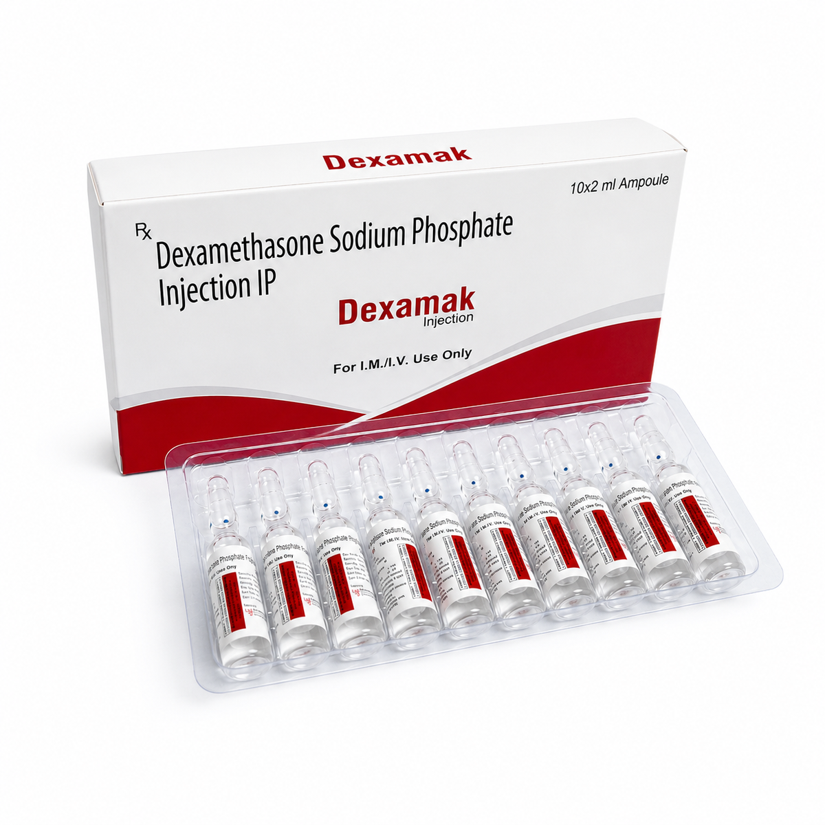 Dexamethasone Sodium Phosphate Injection IP | Dexamak 10 × 2 ml