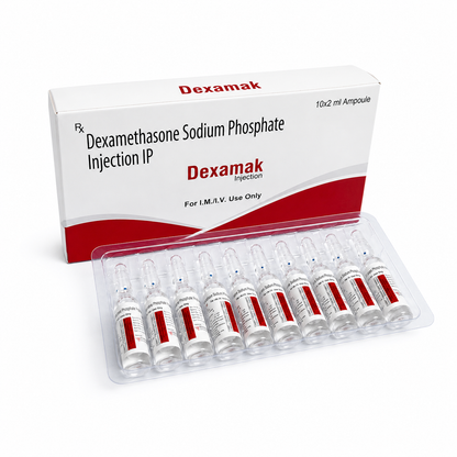 Dexamethasone Sodium Phosphate Injection IP | Dexamak 10 × 2 ml