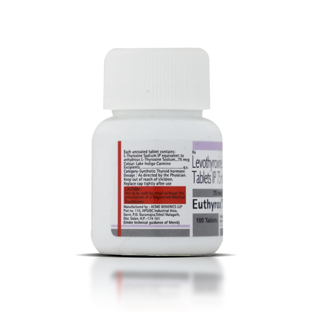 Euthyrox 75 – Levothyroxine Sodium 75 mcg (100 tablets)