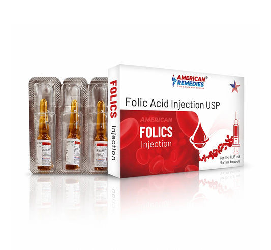 Folic Acid Injection USP | Vitamin B9 | 5 Ampoules