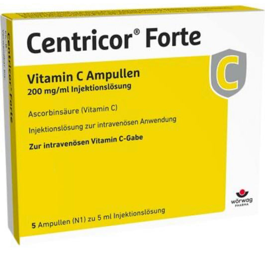 Centricor ® Forte Vitamin C vials 200 mg/ml Injection - 5 vials pack