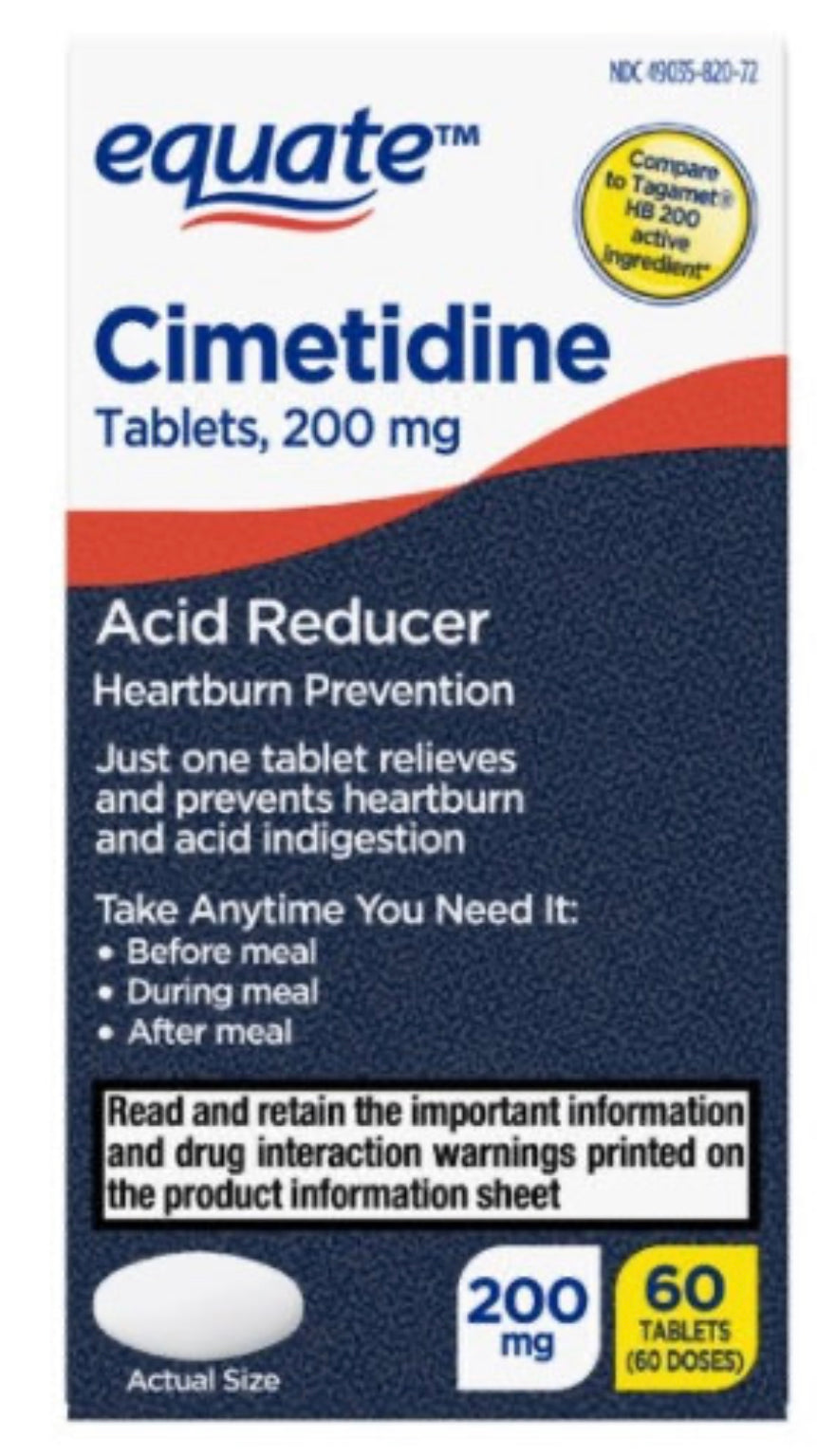 Cimetidine 200 mg Tablets Acid Reducer Equate - American