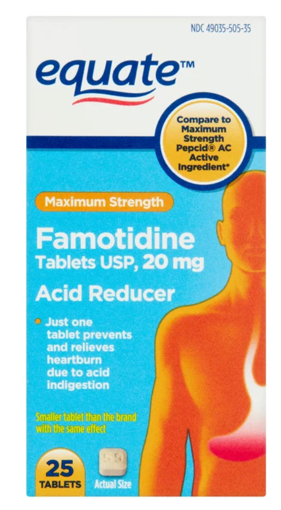 Famotidine Equate Maximum Strength Tablets, 20 mg, Acid Reducer